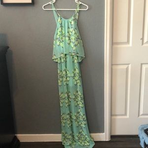Gianni Bini Neon Chiffon Maxi Dress